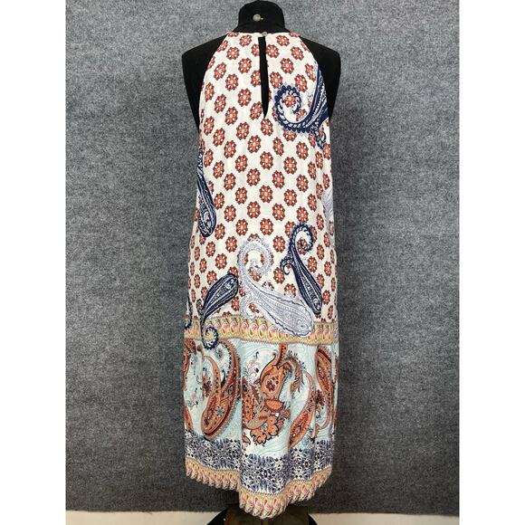 Renee C. Sun Dress Women's S/M Sleeveless Haulter Multi color Paisley Print Mini - Picture 8 of 10